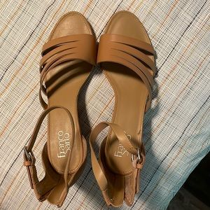Franco Sarto tan wedge sandals